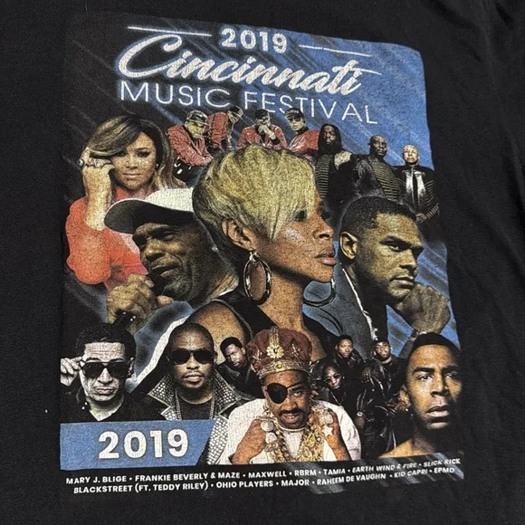 2019 Cincinnati Music Festival Rap T-Shirt - Picture 2 of 5